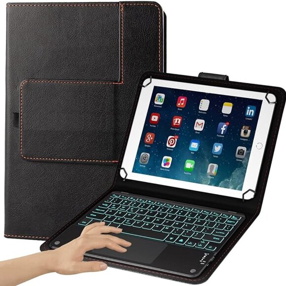 Touchpad Keyboard Case for 9–11” Tablets Universal (Black)  New, No Tags - Picture 1 of 4